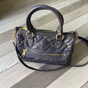 Rebecca Minkoff Quilted Satchel - Dark Brown and Gold